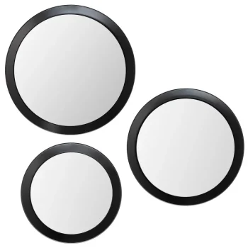 IXIA Espejos^Set De Tres Espejos Redondos Metálicos Negros