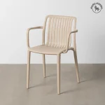 IXIA Sillas De Jardín|Sillas De Polipropileno^Silla Apilable Exterior Con Brazos Oporto Polipropileno Beige 53 X 77,5 X 50 Cm