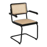 IXIA Sillas De Madera^Silla Con Brazos Asiento Y Respaldo Ratán Negro - Natural 61,5 X 82,5 X 53 Cm