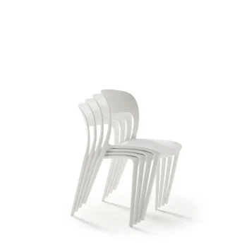 VELASCO Sillas De Cocina|Sillas De Cocina^Silla De Cocina Apilable Polipropileno Blanco Mate Roma 45 X 83 X 55 Cm