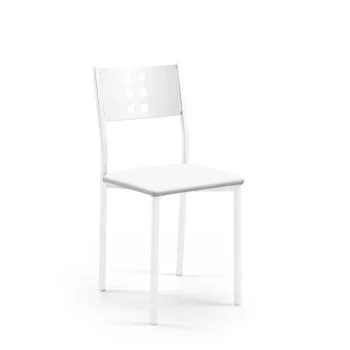 VELASCO Sillas De Cocina|Sillas De Cocina^Silla De Cocina Armazón Metálico Blanco Zamora 38 X 86 X 47 Cm