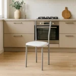 DISTRIGAL Sillas De Cocina|Sillas De Cocina^Silla De Cocina Clásica 20 Blanca Estructura Metálica Y Tapizada PU