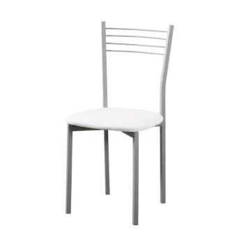 DISTRIGAL Sillas De Cocina|Sillas De Cocina^Silla De Cocina Clásica 20 Blanca Estructura Metálica Y Tapizada PU