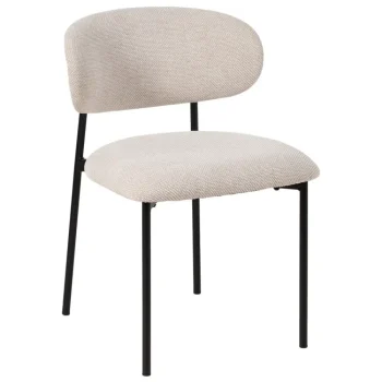 IXIA Sillas Tapizadas^Silla De Comedor Asiento Y Respaldo Tapizado Crema 50 X 54 X 73,50 Cm
