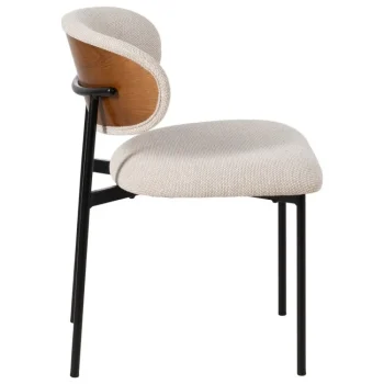 IXIA Sillas Tapizadas^Silla De Comedor Asiento Y Respaldo Tapizado Crema 50 X 54 X 73,50 Cm