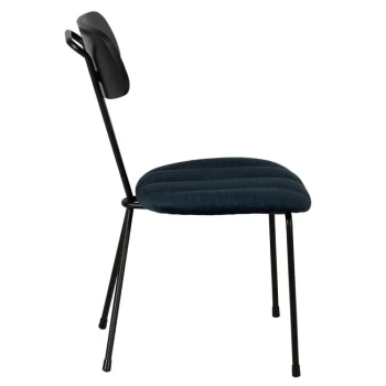 IXIA Sillas Tapizadas^Silla De Comedor Azul Tejido - Metal 47,50 X 61 X 85 Cm