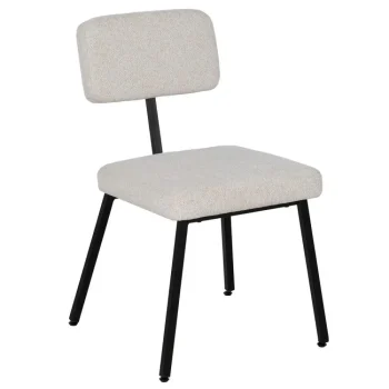IXIA Sillas Tapizadas^Silla De Comedor Blanco Tejido - Metal 42,50 X 55 X 77,50 Cm