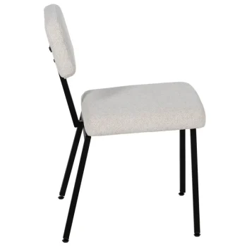 IXIA Sillas Tapizadas^Silla De Comedor Blanco Tejido - Metal 42,50 X 55 X 77,50 Cm