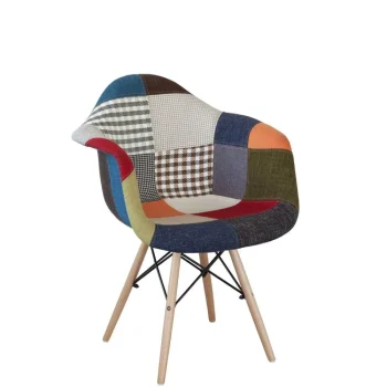 NAKURA Sillas Tapizadas^Silla De Comedor Con Reposabrazos Tapizado Patchwork Caceres Chantal 63 X 82 X 63 Cm