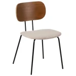 IXIA Sillas Tapizadas^Silla De Comedor Respaldo Natural Tapizado Crema 48 X 55 X 82,50 Cm