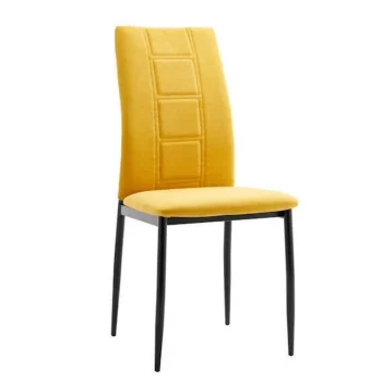 NAKURA Sillas Tapizadas^Silla De Comedor Roxana Tapizado Tela Mostaza 44 X 99 X 55 Cm