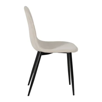 IXIA Sillas Tapizadas^Silla De Comedor Tapizada En Pana Crema Con Patas De Metal 44 X 88 X 47 Cm