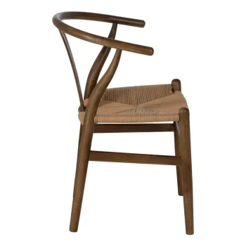 IXIA Sillas De Ratán Y Fibras|Sillas De Madera^Silla De Madera De Olmo Marrón Con Asiento De Ratán 56 X 78 X 48 Cm