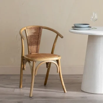 IXIA Sillas De Ratán Y Fibras^Silla De Madera De Olmo Marrón Asiento Y Respaldo En Ratán 55 X 81 X 50 Cm