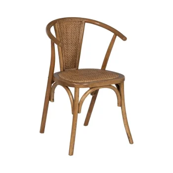 IXIA Sillas De Hostelería|Sillas De Ratán Y Fibras^Silla De Madera De Olmo Miel Asiento Y Respaldo En Ratán 55 X 81 X 50 Cm