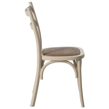 IXIA Sillas De Ratán Y Fibras|Sillas De Madera^Silla De Madera De Olmo Y Ratán Contract Crema 45 X 88,5 X 44 Cm