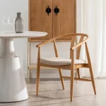 IXIA Sillas De Madera^Silla De Madera De Roble Natural Asiento Beige 56,5 X 76,5 X 57 Cm