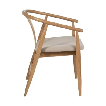 IXIA Sillas De Madera^Silla De Madera De Roble Natural Asiento Beige 56,5 X 76,5 X 57 Cm