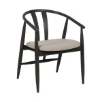 IXIA Sillas De Madera^Silla De Madera Negra Asiento Beige 56,5 X 76 X 57 Cm