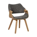 IXIA Sillas De Oficina|Sillas Tapizadas^Silla De Oficina En Madera Tapizada Gris - Natural 61 X 82 X 56 Cm