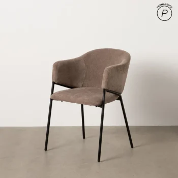 IXIA Sillas Tapizadas^Silla De Salón Con Amplio Respaldo Tapizado Taupe 54 X 78 X 60 Cm