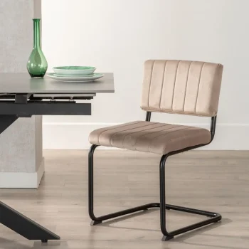 IXIA Sillas Tapizadas^Silla De Salón Contract Estructura Metálica Tapizado Beige 48 X 82 X 56 Cm