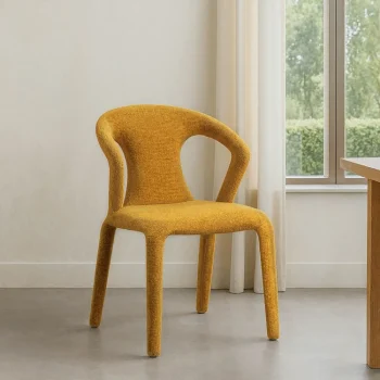 IXIA Sillas Tapizadas^Silla De Salón Tapizada Jaspeado Mostaza 52,5 X 79 X 59 Cm