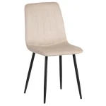 IXIA Sillas Tapizadas^Silla De Terciopelo Franjas Vertícales Tapizado Taupe 45 X 88,5 X 51 Cm