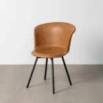 IXIA Sillas Tapizadas^Silla Tapizada Parma Camel Con Patas Metálicas Negras 53 X 76 X 51,5 Cm