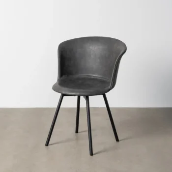 IXIA Sillas Tapizadas^Silla Tapizada Parma Negra Con Patas Metálicas Negras 53 X 76 X 51,5 Cm