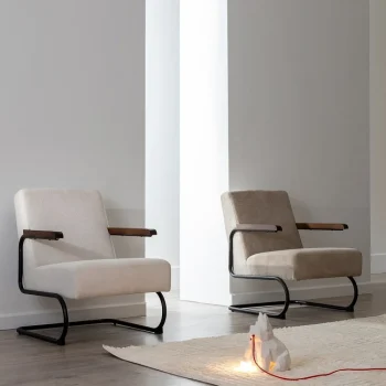 IXIA Sillones^SILLÓN BEIGE METAL-TEJIDO 61 X 70 X 85 CM