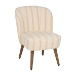 IXIA Sillones^Sillón De Madera De Caucho Tapizado Rayas Miel 54 X 73 X 64 Cm