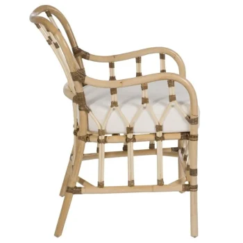 IXIA Sillones^Sillón De Ratán Natural Con Asiento Tapizado 58 X 85 X 62 Cm