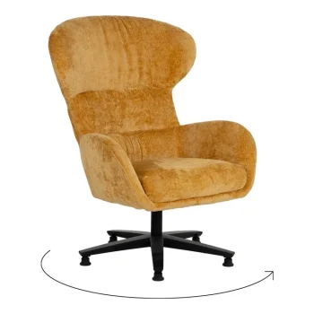 IXIA Sillones^Sillón Giratorio Con Brazos Tapizado Mostaza 78 X 104,5 X 84,5 Cm
