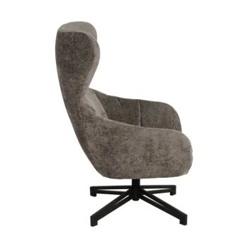 IXIA Sillones^Sillón Giratorio Con Brazos Tapizado Gris 78 X 104,5 X 84,5 Cm