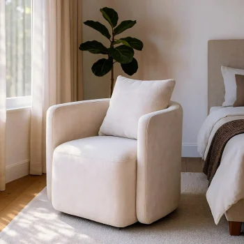 IXIA Sillones^Sillón Giratorio Tapizado Beige 76 X 84 X 70 Cm