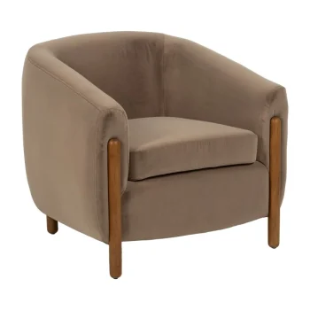 IXIA Sillones^Sillón Moderno Patas Madera Color Natural TapizadoTaupe 82 X 74 X 77 Cm