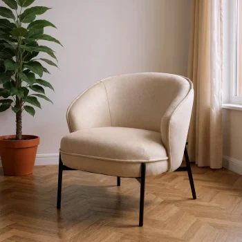 IXIA Sillones^Sillón Moderno Tapizado Beige Con Patas Metálicas 70 X 75 X 70 Cm