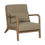 IXIA Sillones^SILLÓN NATURAL-BEIGE TEJIDO-MADERA 66 X 85 X 74 CM