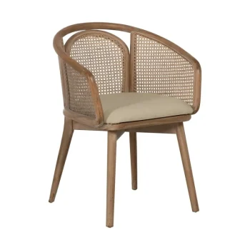 IXIA Sillones^SILLÓN NATURAL-BEIGE TEJIDO-MADERA 59 X 47 X 81 CM