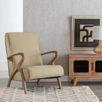 IXIA Sillones^SILLÓN NATURAL-BEIGE TEJIDO-MADERA 57 X 55 X 85 CM