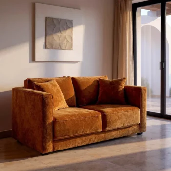 IXIA Sofás Baratos Online^Sofá 2 Plazas Confort Tapizado Color Ocre 165 X 86 X 96 Cm