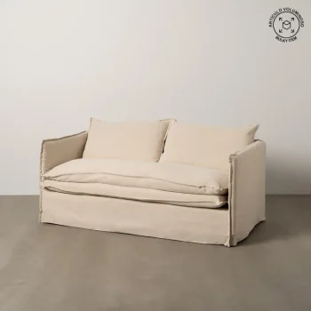 IXIA Sofás Baratos Online^SOFÁ 2 PLAZAS CREMA TEJIDO-MADERA 180 X 97 X 89 CM