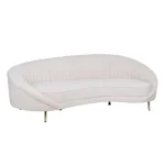 IXIA Sofás Baratos Online^Sofá 3 Plazas Curvo Tapizado Poliéster Crema 247 X 81 X 105 Cm