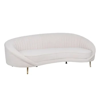 IXIA Sofás Baratos Online^Sofá 3 Plazas Curvo Tapizado Poliéster Crema 247 X 81 X 105 Cm