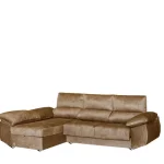 DISTRIGAL Chaise Longues^Sofá Chaise Longue Epi Con Arcón Tapizado En Tela Edi Camel 290 X 100 X 80,5 - 150 Cm