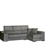 DISTRIGAL Chaise Longues^Sofá Chaise Longue Málaga Con Arcón Tapizado En Tela Cairo Antracita 265 X 100 X 80,5 - 140 Cm