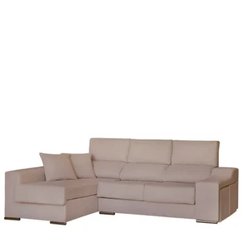 DISTRIGAL Chaise Longues^Sofá Chaise Longue Málaga Con Arcón Tapizado En Tela Nevada Beige 265 X 100 X 80,5 - 140 Cm