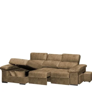 DISTRIGAL Chaise Longues^Sofá Chaise Longue Roma Con Arcón Convertible En Cama Magnol Piedra 282 X 102 X 100 - 143 Cm