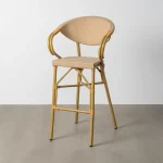 IXIA Taburetes De Cocina^Taburete Alto Bar Metálico Tapizado Beige 57 X 111 X 62 Cm